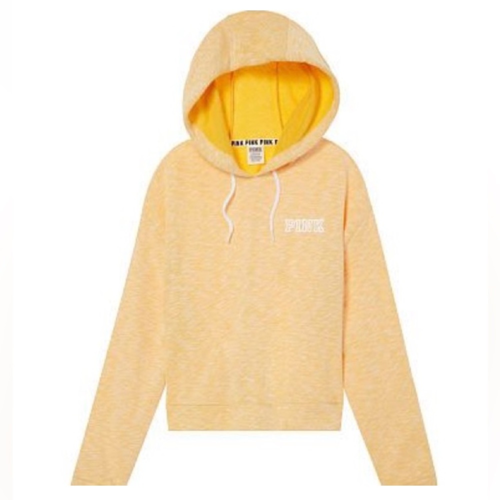 Vs Pink Yellow Cropped Hoodie